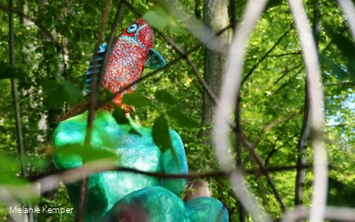 Skulptur: Der Angler und das Wasser am Kleffweg Albaum