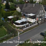 Landgaststätte zum Rothaarsteig Luftbild vom Biergarten