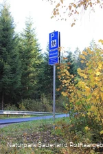 Das Verkehrszeichen als Hinweis auf den Wanderpark